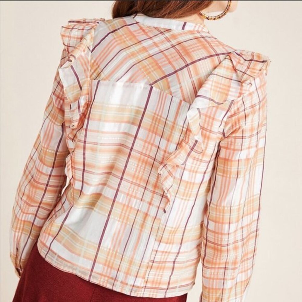 Anthropologie Current Air Polly Ruffled-Peasant L - Picture 3 of 13